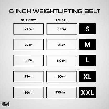 Black/White Elite Muscle 6" Leather Weight Lifting Belt